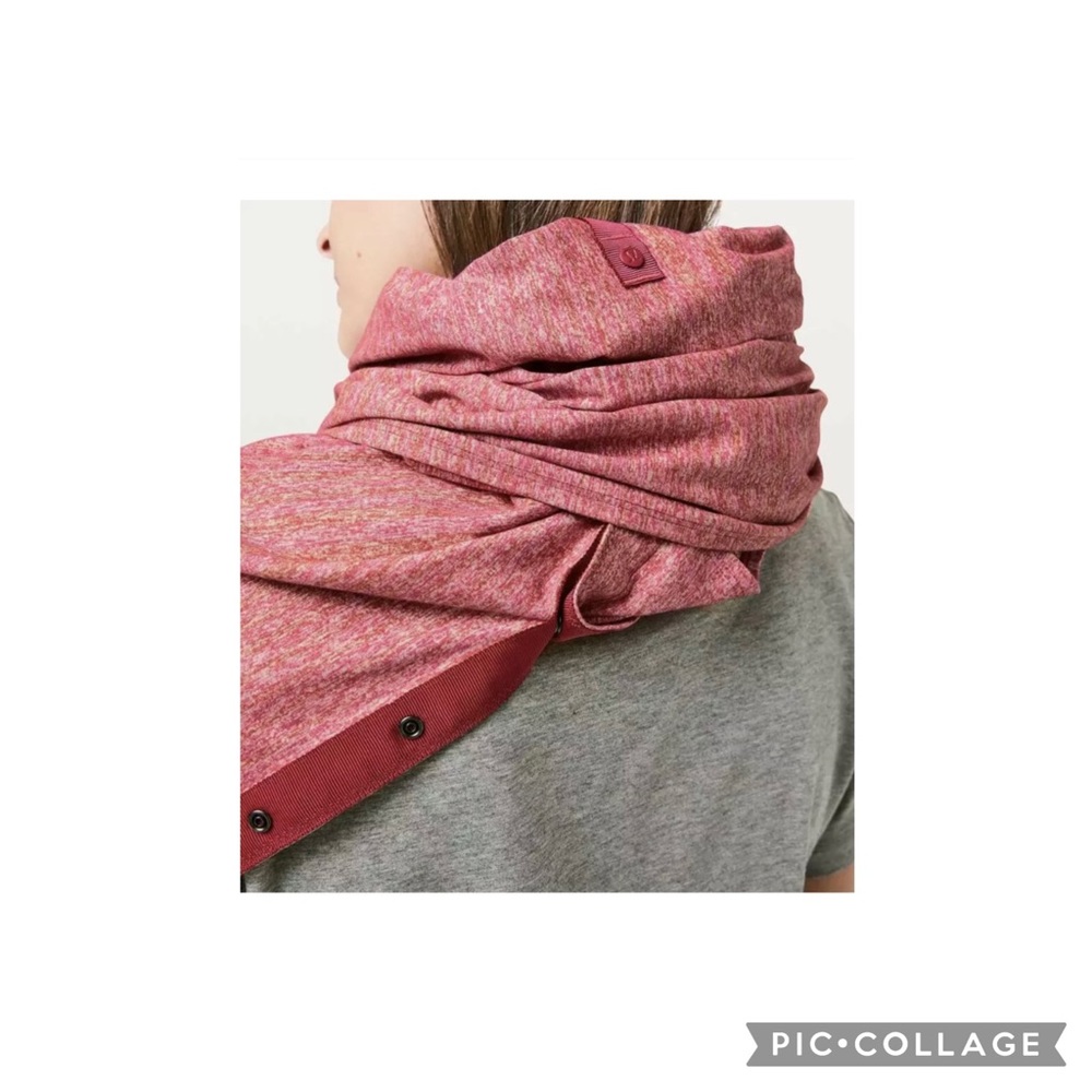 Lululemon Vinyasa Scarf Rulu Versatile Stretch Heathered Pink button infinity